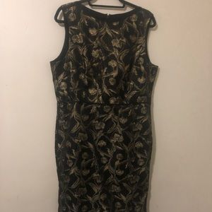 Talbots Black and Gold Party Dress